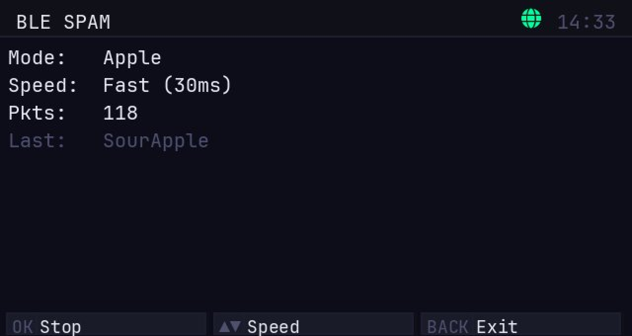 BLE Spam running